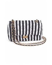 Fashnzfab - Quilted Cotton Stripe Pattern Shoulder Bag - Lyst