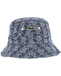 Lacoste - Monogram Jacquard Bucket Hat - Lyst