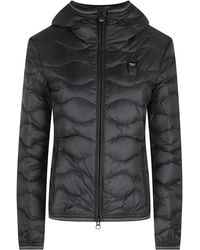 Blauer - Camelia Hooded Wave Stitching Polyamide Down Jacket - Lyst
