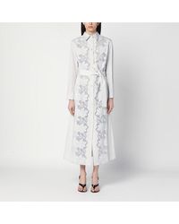P.A.R.O.S.H. - Light Shirt Dress With Embroidery - Lyst