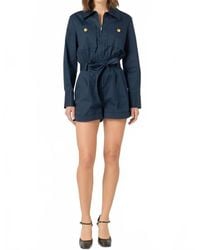 English Factory - Carson Big Pocket Romper - Lyst