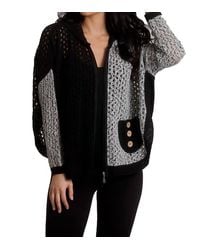 French Kyss - Crochet Button Hoodie Poncho - Lyst
