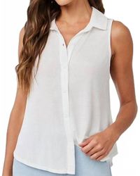 Bella Dahl - Mixed Sleeveless Button Down Shirt - Lyst