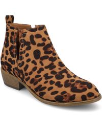 Journee Collection - Journee Rimi Pull On Stacked Heel Booties - Lyst