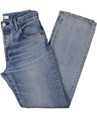 Moussy - Sahlen Light Wash Mid-rise Straight Leg Jeans - Lyst