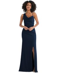 After Six - One-shoulder Draped Cowl-neck Maxi Dress - Lyst