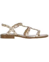 Ash - Leather Sandals With Ankle Strap And Stud Details - Lyst