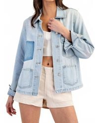 Eesome - Pocket Detail Denim Long Sleeve Jacket - Lyst