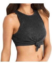 Seafolly - Mesh Tie Front Crop Top - Lyst