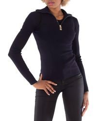 Victoria Beckham - Half Zip High Neck Sweater - Lyst