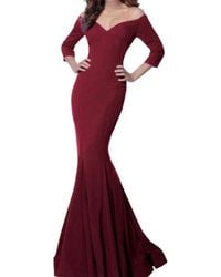 Jovani - Off Shoulder Mermaid Long Evening Gown - Lyst