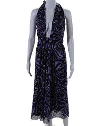 Fuzzi - Printed Halter Neck Sleeveless Shift Dress - Lyst