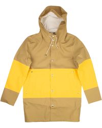 Stutterheim - Stockholm Large Stripe Raincoat - Yellow/sand - Lyst