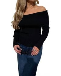 Astr - Lidia Ribbed Off Shoulder Sweater - Lyst