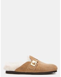 Steve Madden - Money Faux Fur Taupe Suede - Lyst