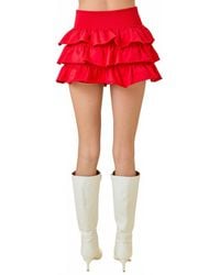 Day + Moon - Multi Tiered Knit Mini Skort - Lyst