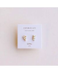 JaxKelly - Offset Trio Earrings - Lyst