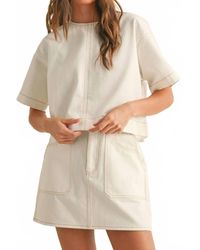 Miou Muse - Kiki Boxy Cotton Top - Lyst