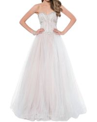 Terani - Strapless Sweetheart Crystal Embellished Prom Dress - Lyst