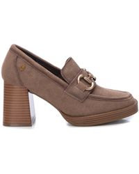 Xti - Suede Heeled Loafers - Lyst