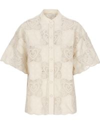 Zimmermann - Ivory Wanderlust Lace Cotton Shirt - Lyst
