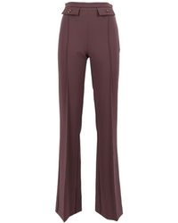 Elisabetta Franchi - High-Waisted Flared Pants With Decorative Button Details - Lyst