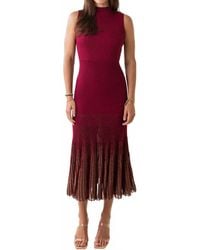 Moon River - Sleeveless Shimmer Hem Pleated Midi Sweater Dress - Lyst