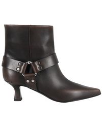3Juin - Pointed Toe Ankle Boot With Strap Detail - Lyst