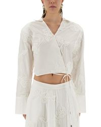 ROTATE BIRGER CHRISTENSEN - Wrap-Around Shirt Top - Lyst