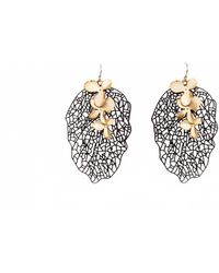 Avenue Chic - Filigree Orchid Leaf Earrings - Lyst