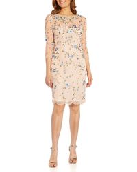 Adrianna Papell - Embellished Above Knee Sheath Dress - Lyst