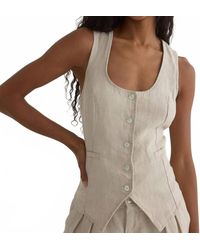 Bella Dahl - Linen Scoop Neck Vest - Lyst