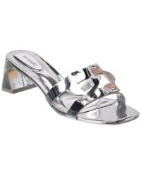 Jonathan Simkhai - Monogram Metallic Block Heel Leather Sandal - Lyst