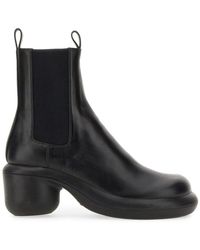 Jil Sander - Leather Boots With Round Toe - Lyst