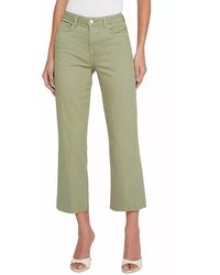L'Agence - Wanda High Rise Crop Wide Leg Jeans - Lyst
