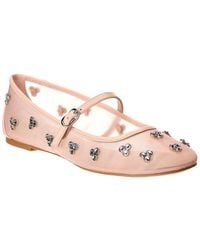 Stuart Weitzman - Tammy Mesh & Leather Mary Jane Ballet Flat - Lyst