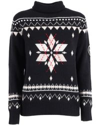 Ballantyne - High-Neck Wool Blend Pullover With Fitted Silhouette - Lyst