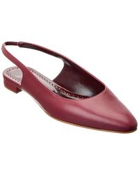 Manolo Blahnik - Sawra Leather Slingback Flat - Lyst
