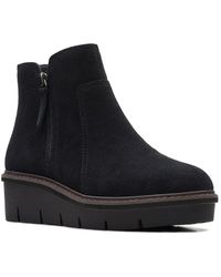 Clarks - Airabell Zip Suede Ankle Wedge Boots - Lyst
