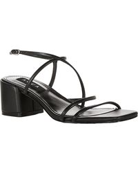 Aqua - Faux Leather Open Toe Block Heel - Lyst