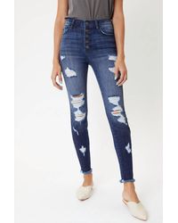 Kancan - High-rise Distressed Ankle Skinny Jean - Lyst