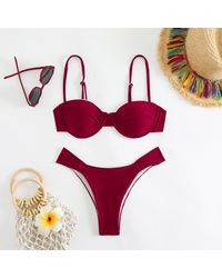 TRUEDAMES - Bikini Sexy Solid Color Swimsuit Split Swimsuit Bikini - Lyst