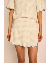 Voya - Embroidered Scallop Detailed Skort - Lyst
