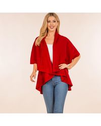 TRUEDAMES - Open Front Solid Wrap Poncho - Lyst