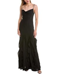 Nicholas - Kamila Ruffle Cowl Silk Gown - Lyst