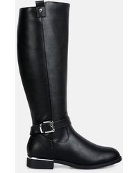 LONDON RAG - Renny Buckle Strap Embellished Calf Boots - Lyst