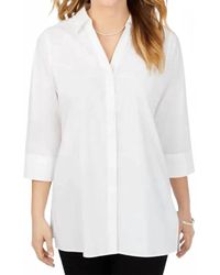 Foxcroft - 3/4 Sleeve Pamela Tunic - Lyst