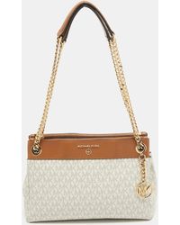 Michael Kors - Signature Coated Canvas And Leather Small Susan Tote - Lyst