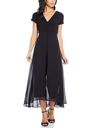 Adrianna Papell - V-neck Cropped Jumpsuit - Lyst