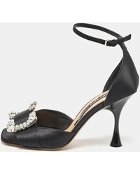 Sergio Rossi - Satin Crystal Embellished Ankle Strap Sandals - Lyst